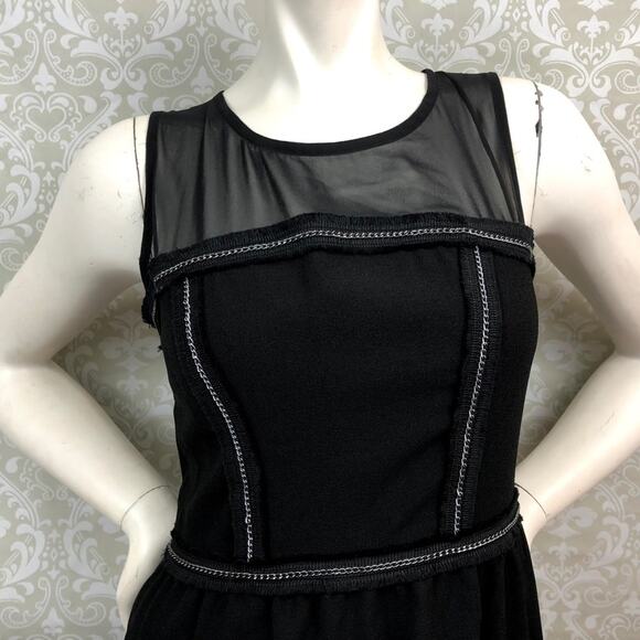 2/$30 Princess Vera Wang 4 Womens Black Sheer Chain Detail Sleeveless Dress - Picture 3 of 8